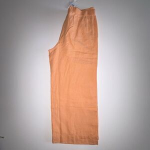 J. Jill Peach Love Linen Wide Leg Cropped Pants NWT Apricot Size Medium